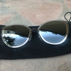 Chanel Silver Mirrored Cat Eye Sunglasses 4222